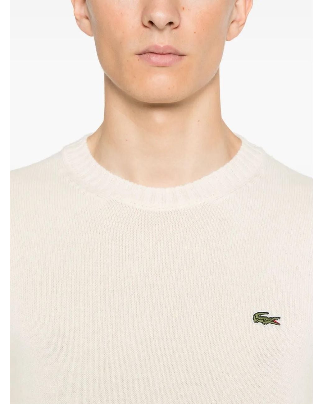 Lacoste Natural Wool Crew-Neck Sweater for men