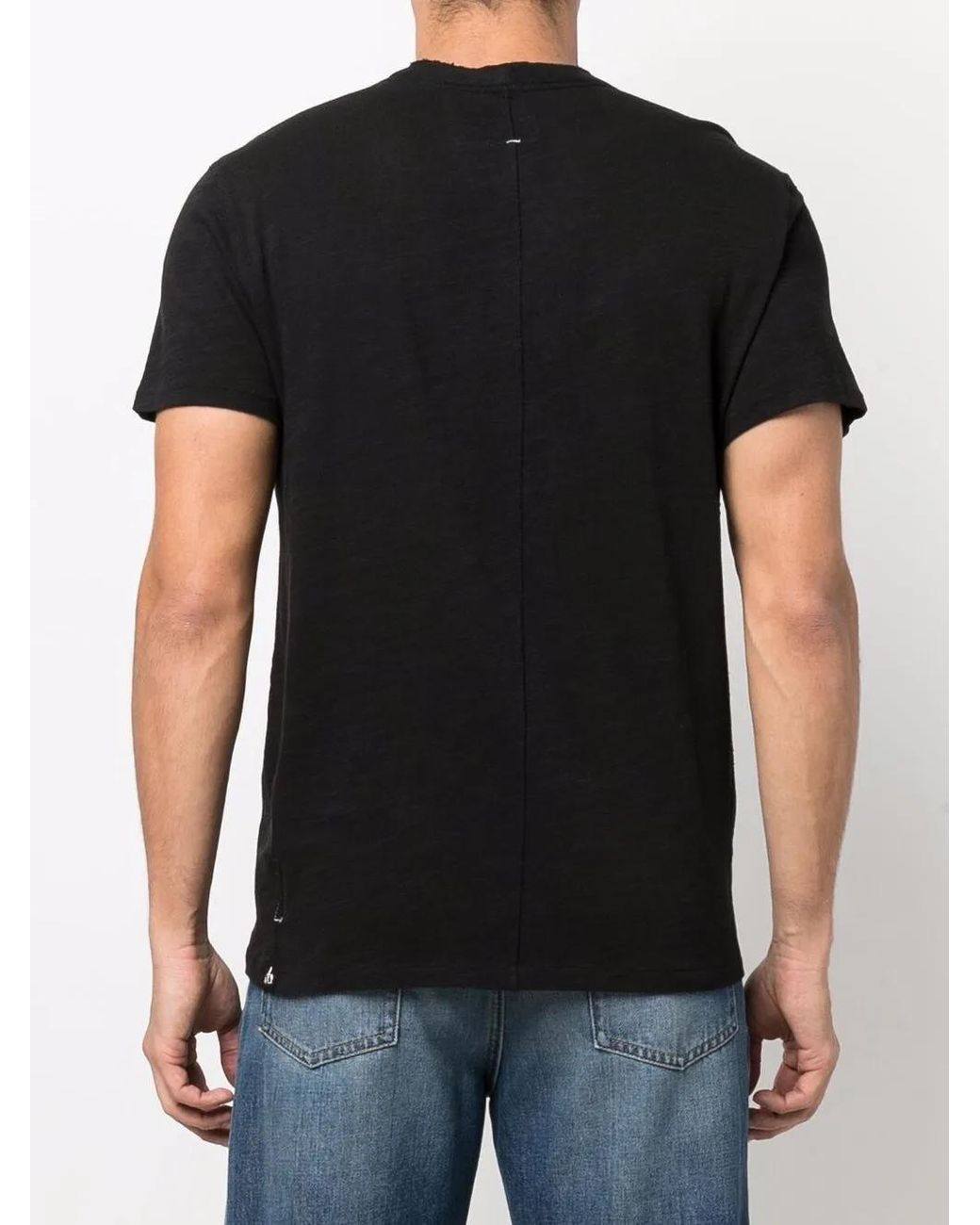 Rag & Bone Black Short-Sleeve Henley T-Shirt for men