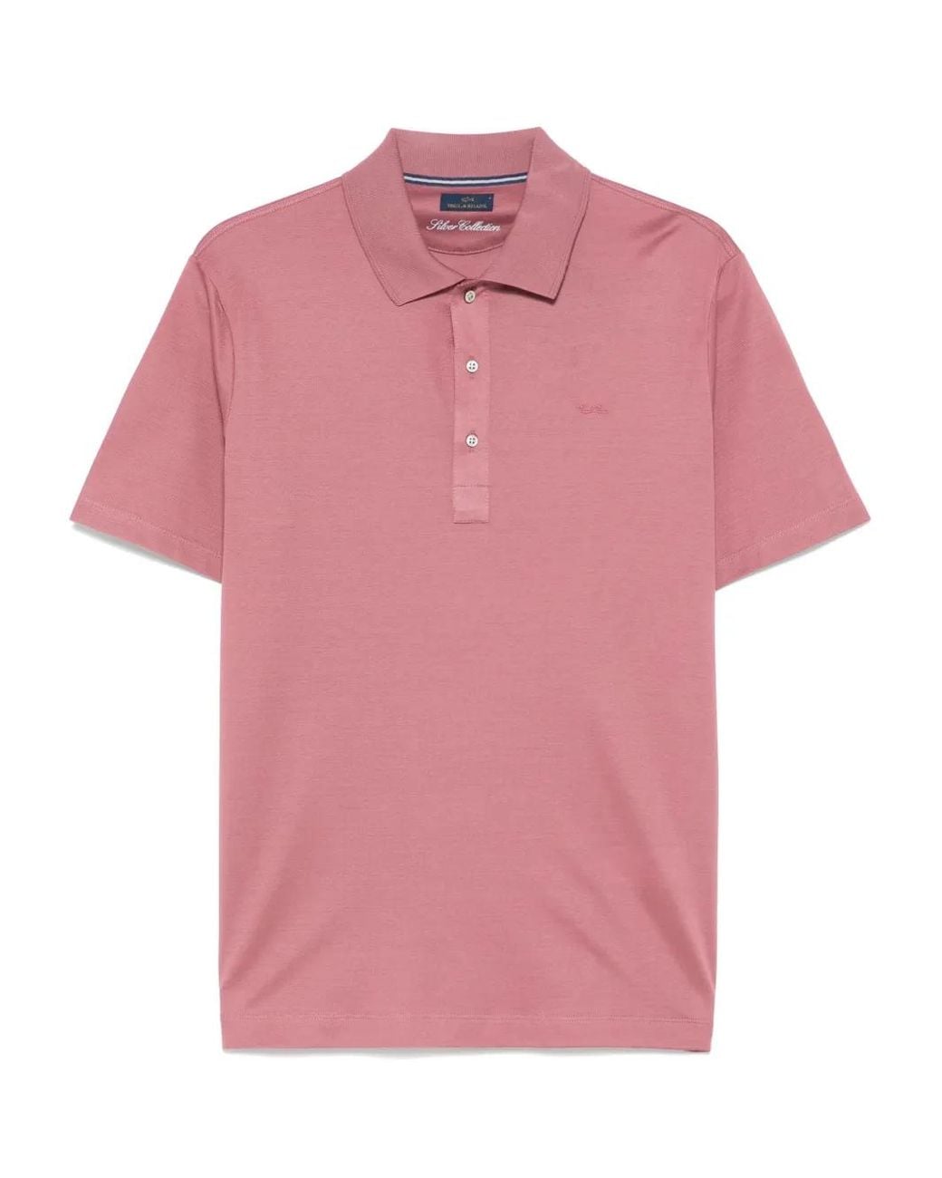 Paul & Shark Pink Shark Fin-Embroidery Polo Shirt for men