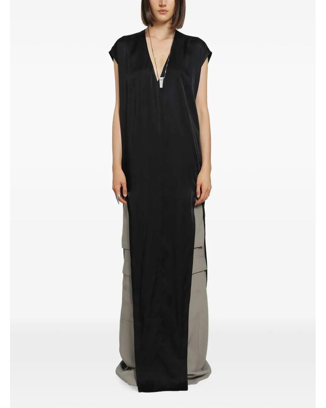 Rick Owens Black Tower Arrowhead Maxi Dress