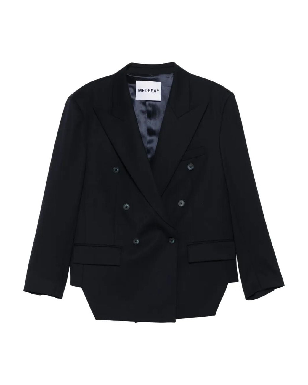 MEDEA Blue Trapezoid Double-Breasted Blazer