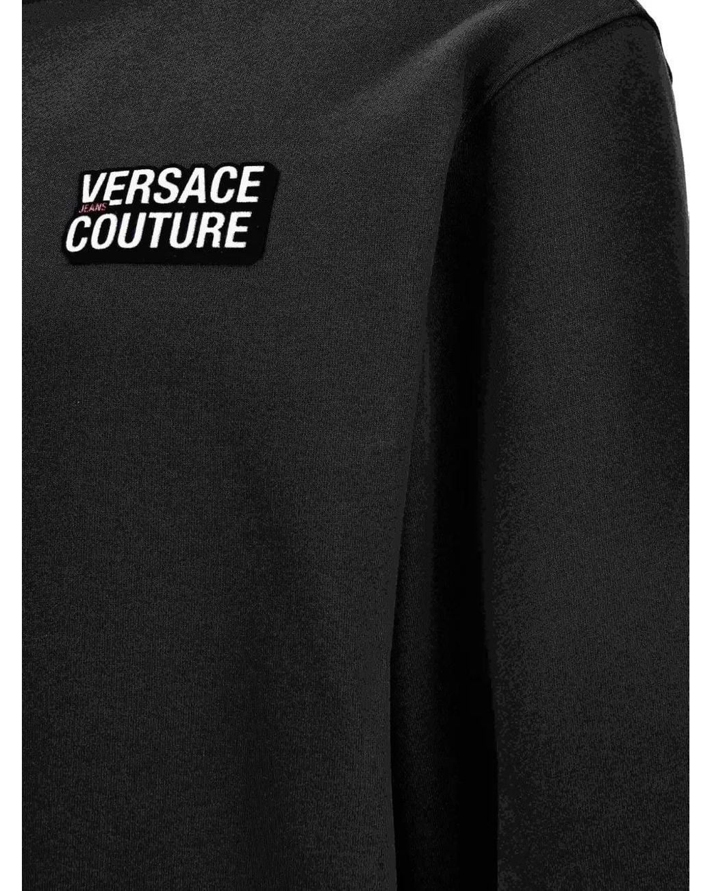 Versace Jeans Couture Black Logo-Patch Sweatshirt for men