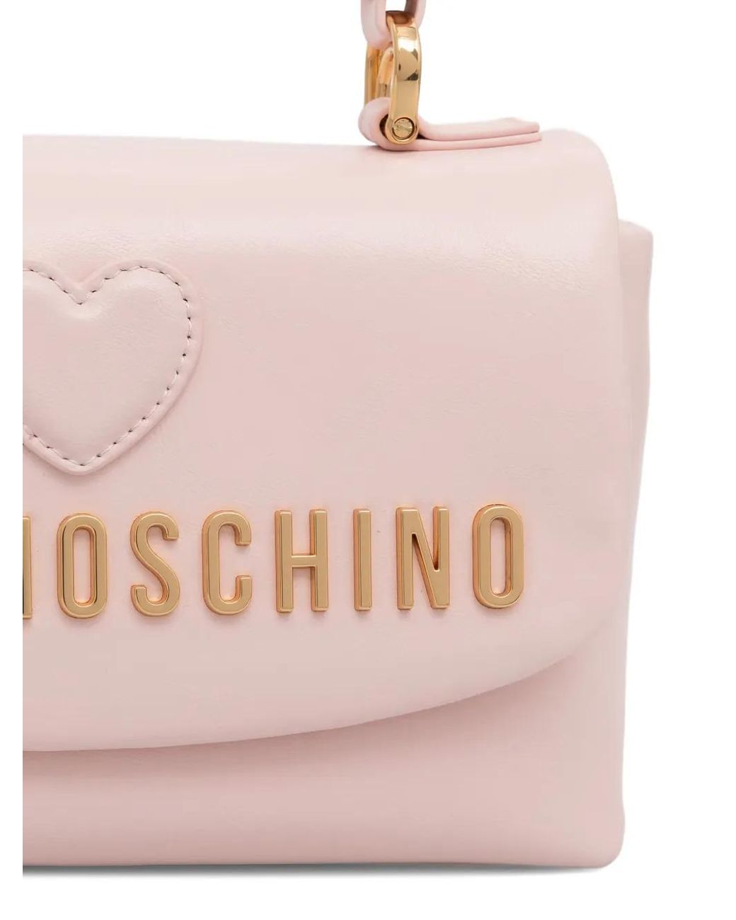 Love Moschino Pink Heart-Patch Twisted-Handle Tote Bag