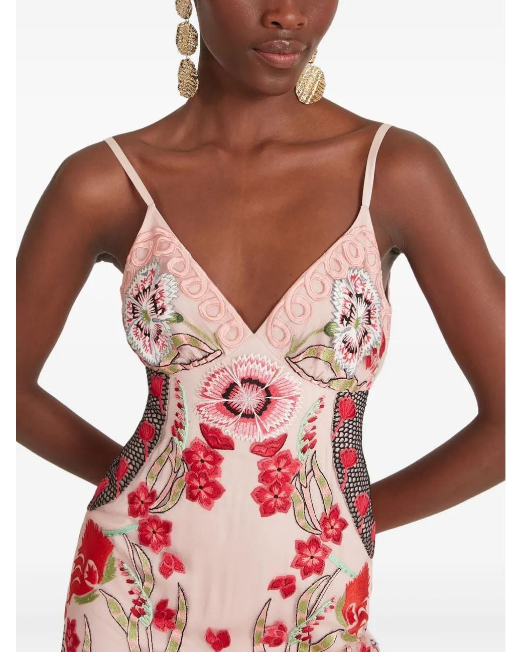 Temperley London White Remi Floral-Embroidered Maxi Dress