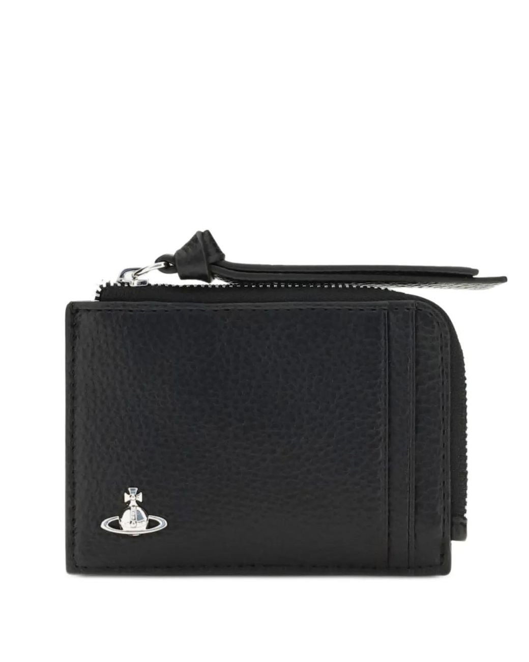Vivienne Westwood Black Orb Plaque Leather Card Holder