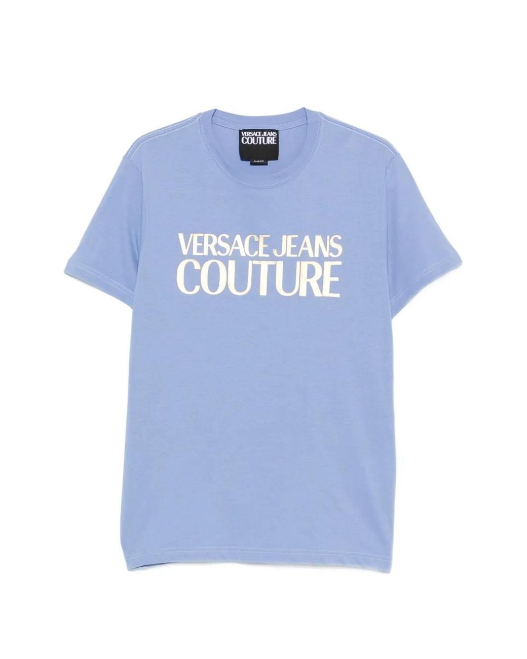 Versace Jeans Couture Blue T-Shirt À Logo Imprimé for men
