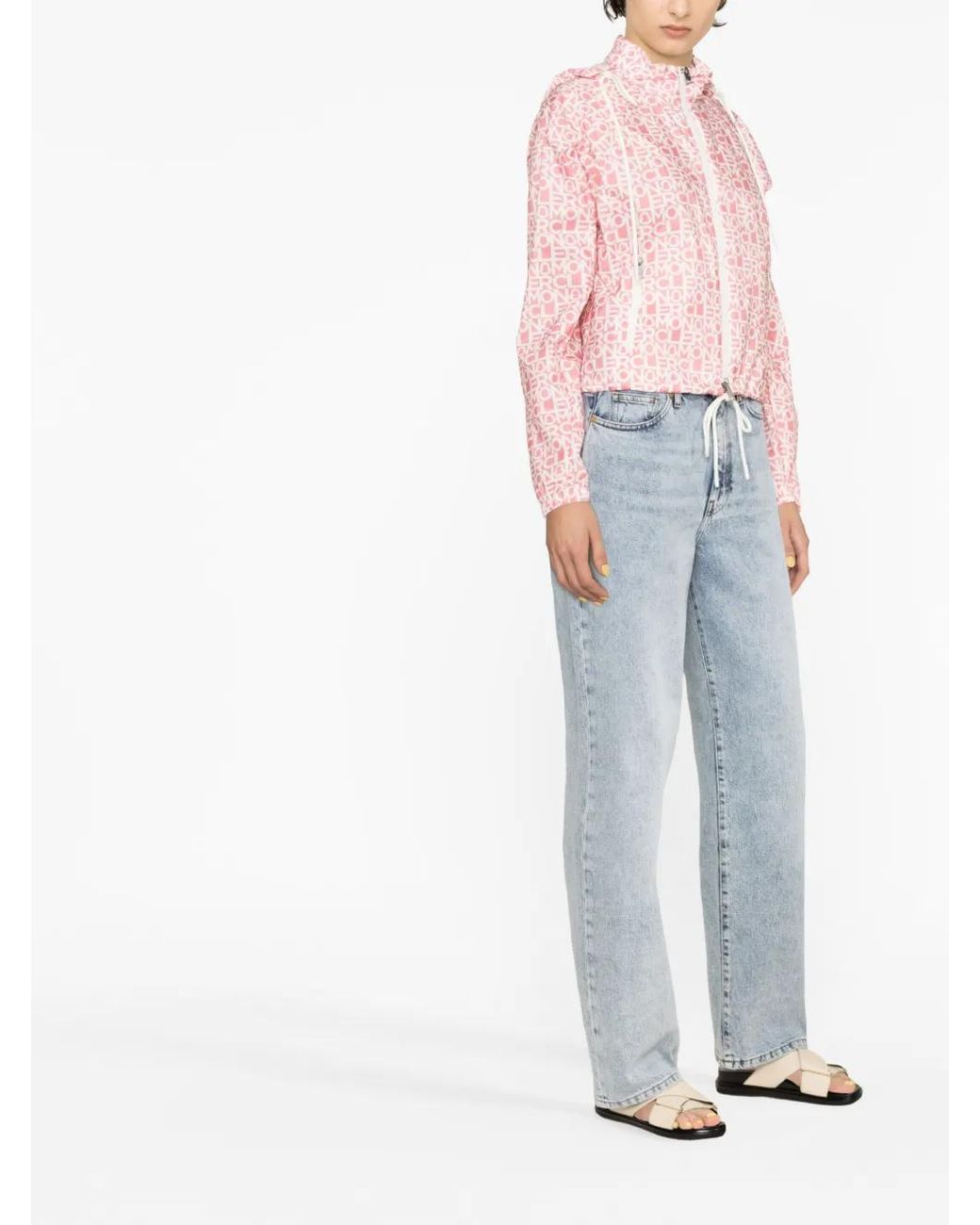 Moncler Pink Alose Logo-print Jacket