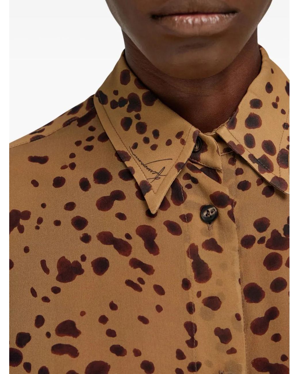 Ferragamo Brown Georgette Shirt