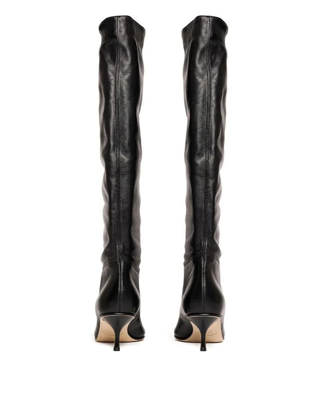 Scarosso Black Barbara Pointed-Toe Ruched Boots