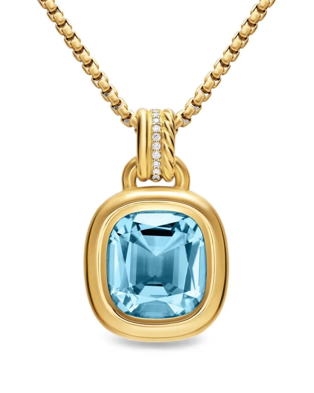 David Yurman Blue Mercer Topaz And Diamond Necklace