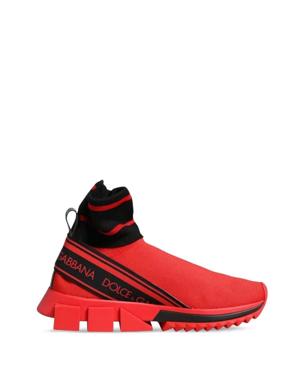 Dolce & Gabbana Red Sorrento Sock Sneakers