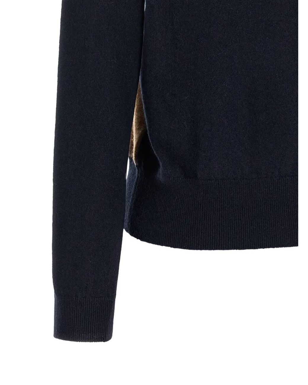 Ballantyne Blue Argyle V-Neck Sweater