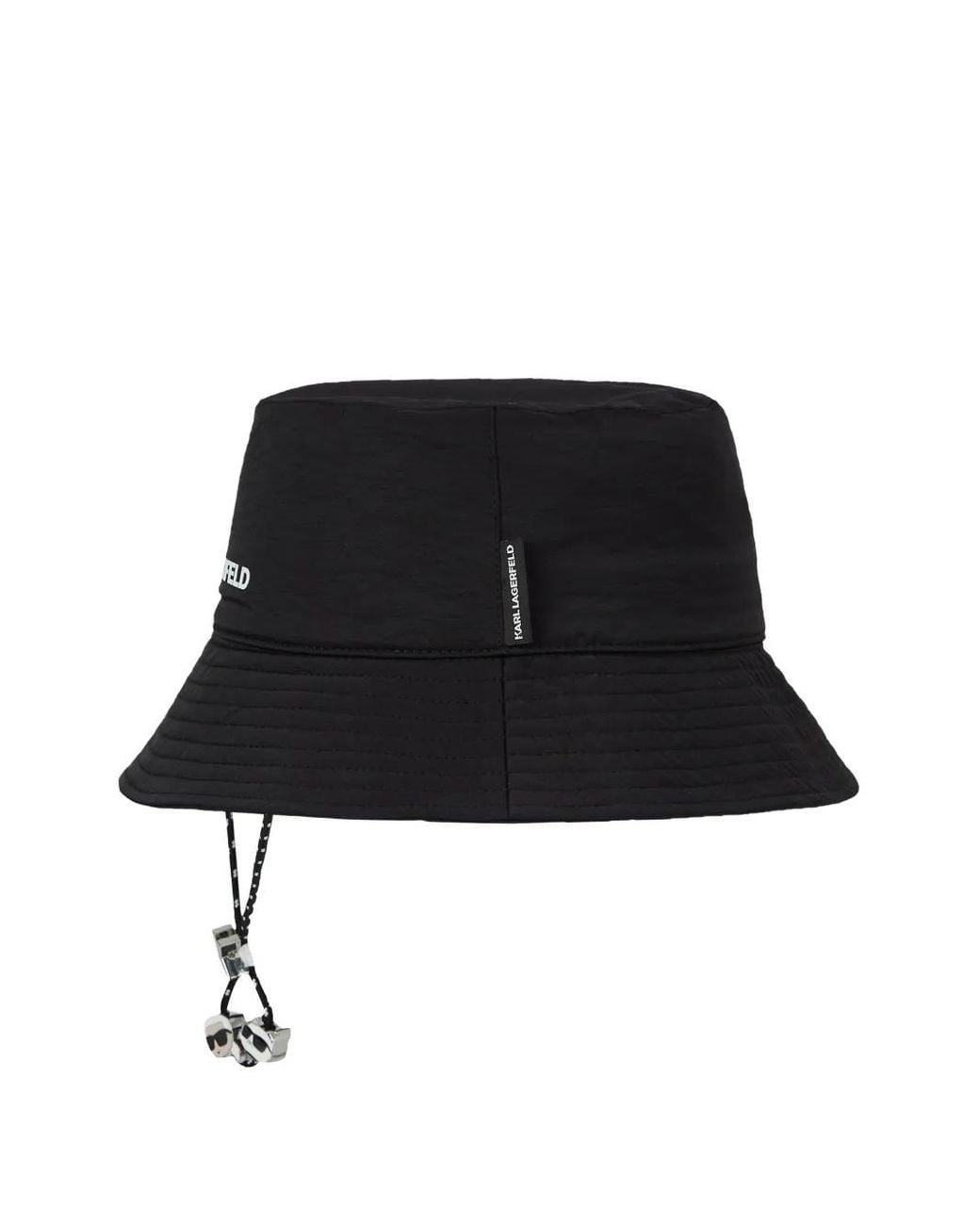 Karl Lagerfeld Black Ikon-Charm Bucket Hat