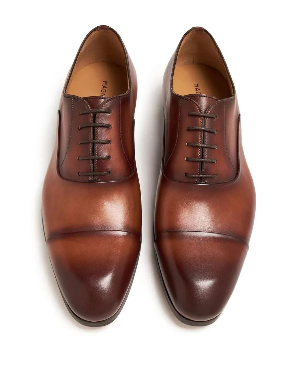 Magnanni Shoes Brown Leather Oxford Shoes for men