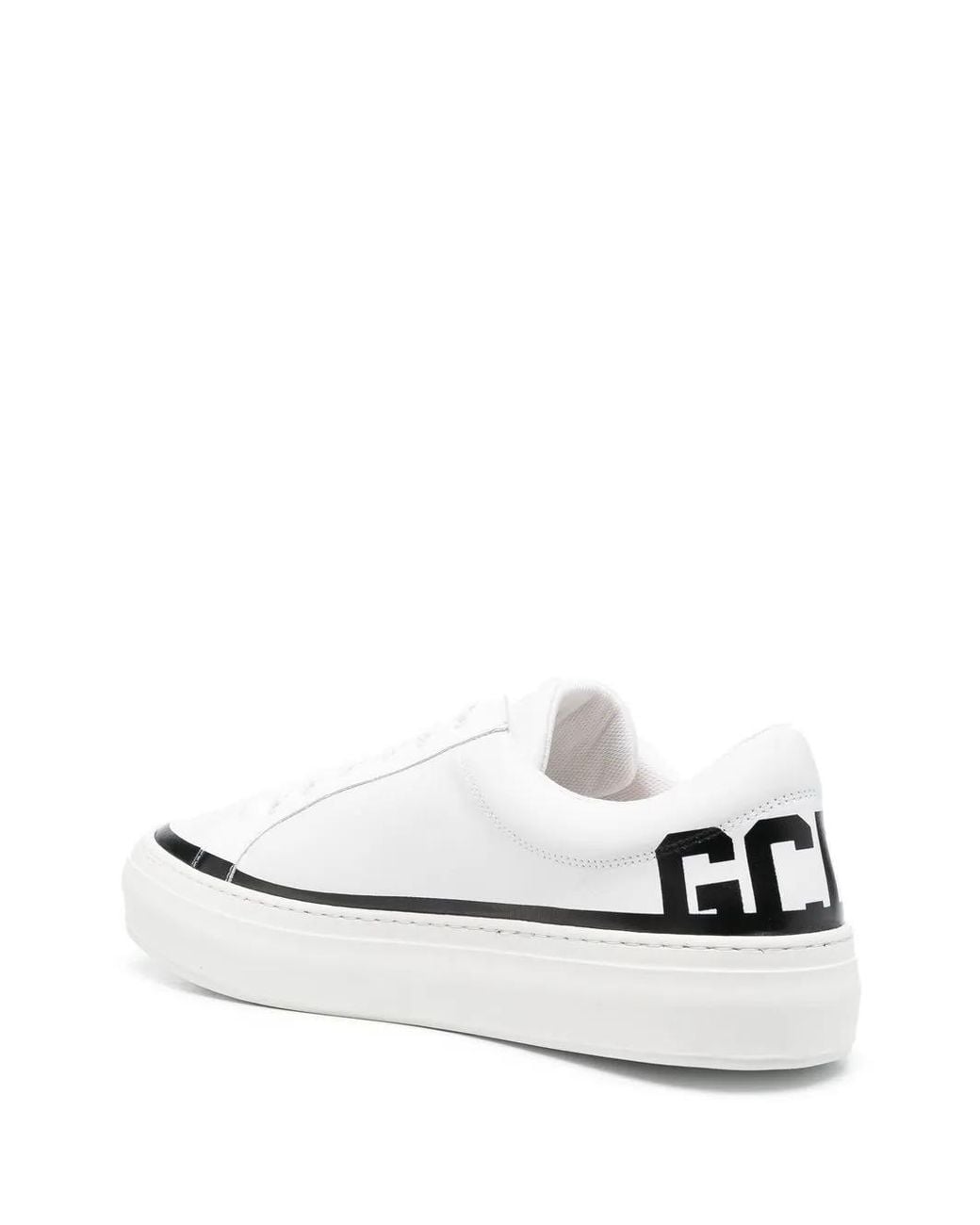 Gcds White Leather Logo Sneakers for men