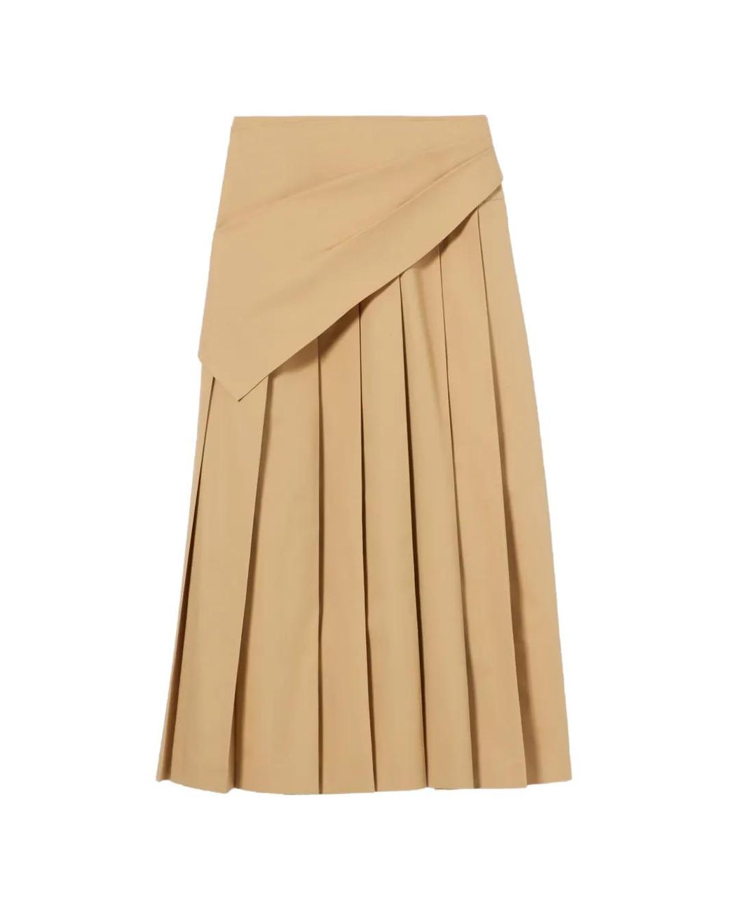 Claudie Pierlot Natural Pleated Midi Skirt