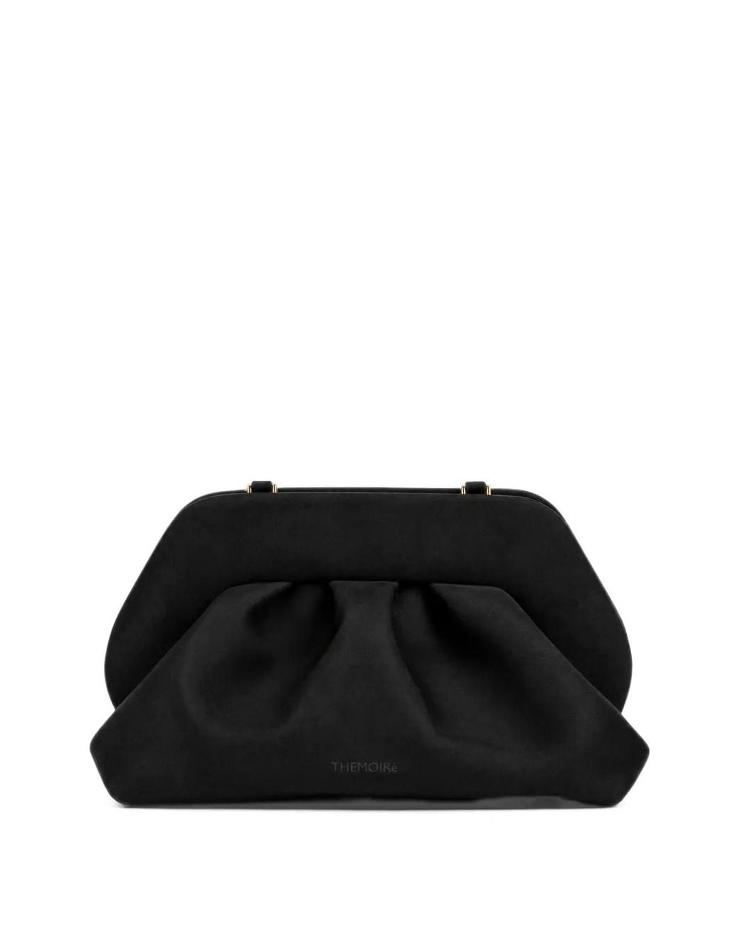 THEMOIRÈ Black Bios Ruched Clutch Bag