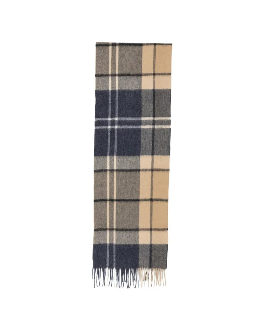 Barbour Blue Carrbridge Tartan Check-Fringed Scarf for men