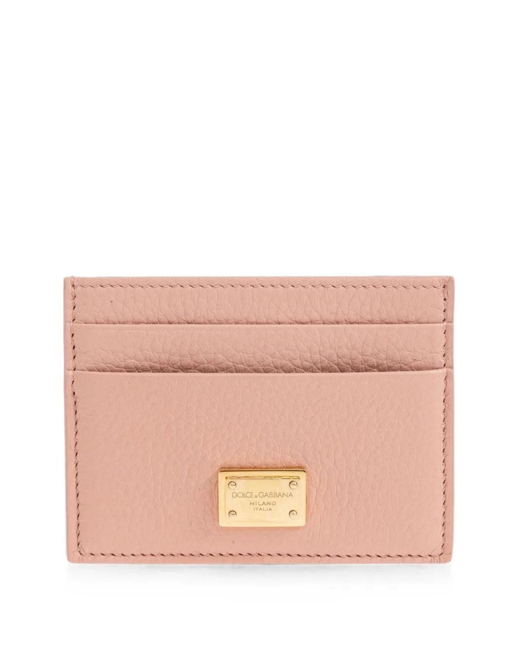 Dolce & Gabbana Pink Calfskin Card Holder