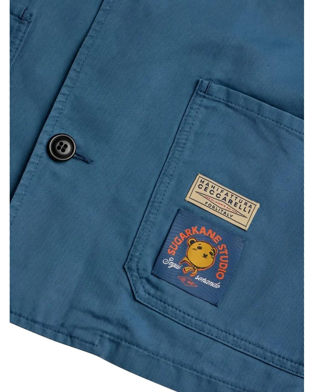 Ceccarelli Blue Workwear Pocket Jacket for men