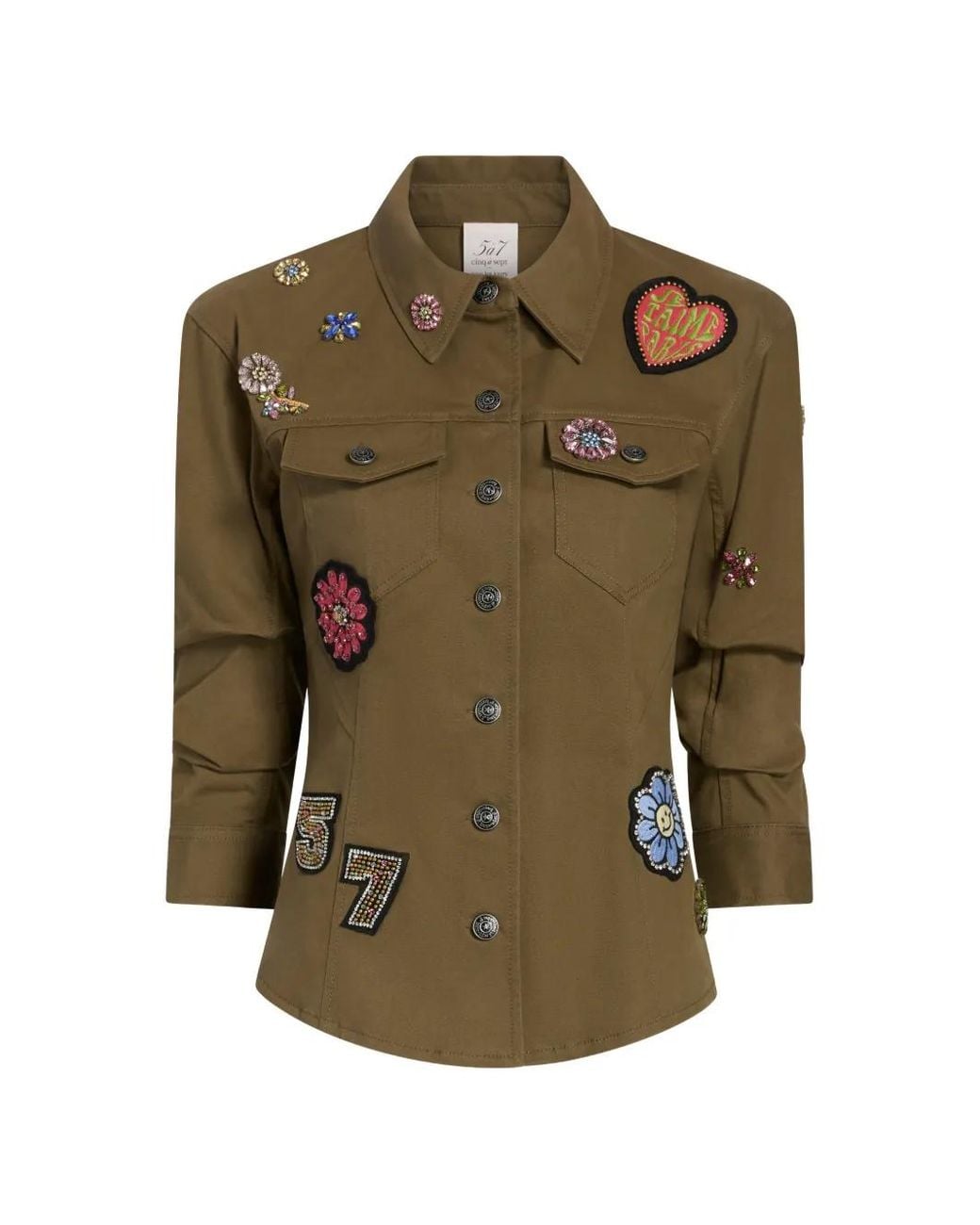 Cinq À Sept Green Love Patches Canyon Jacket