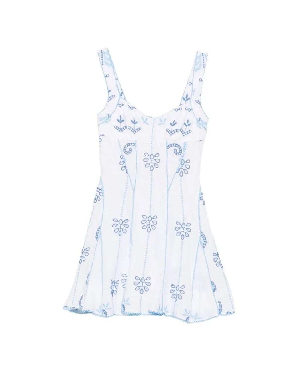 Charo Ruiz White Arissa Embroidered A-Line Mini Dress