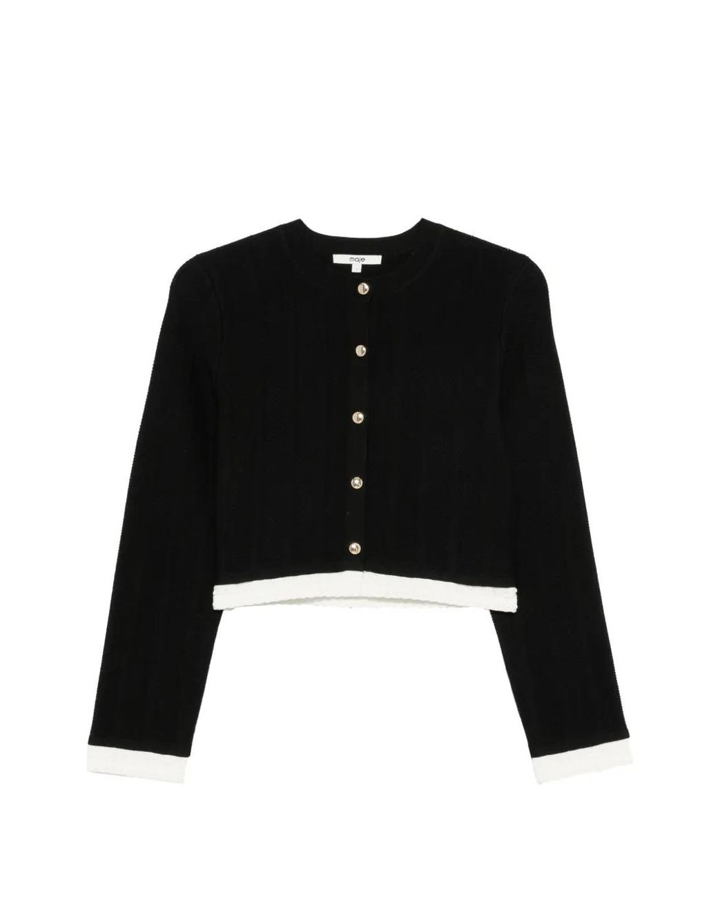 Maje Black Contrast Cardigan