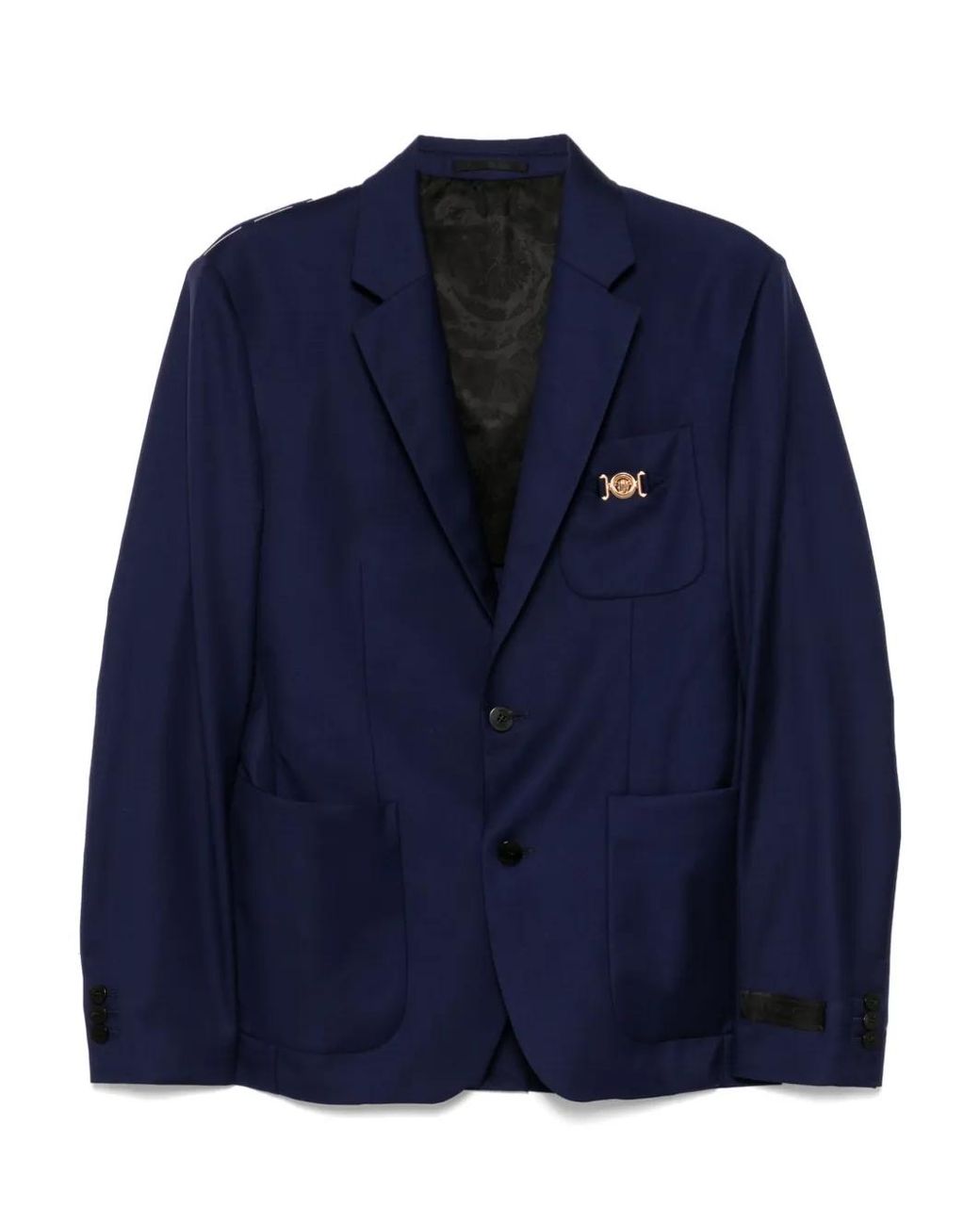 Versace Blue Single-Breasted Blazer for men