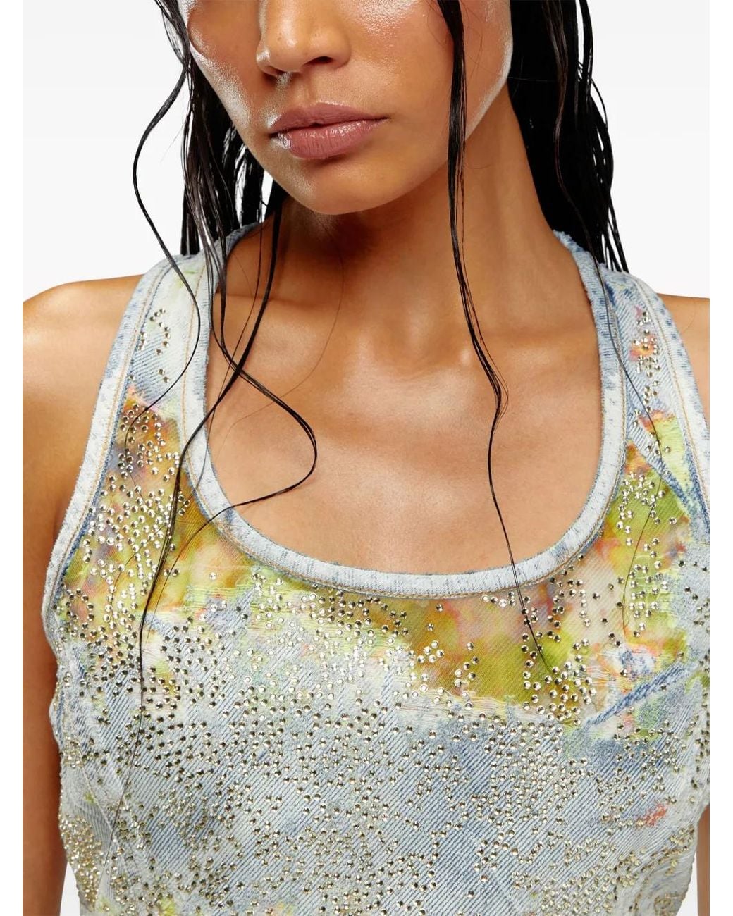 DIESEL Gray De-Detop-Fse Cropped Top