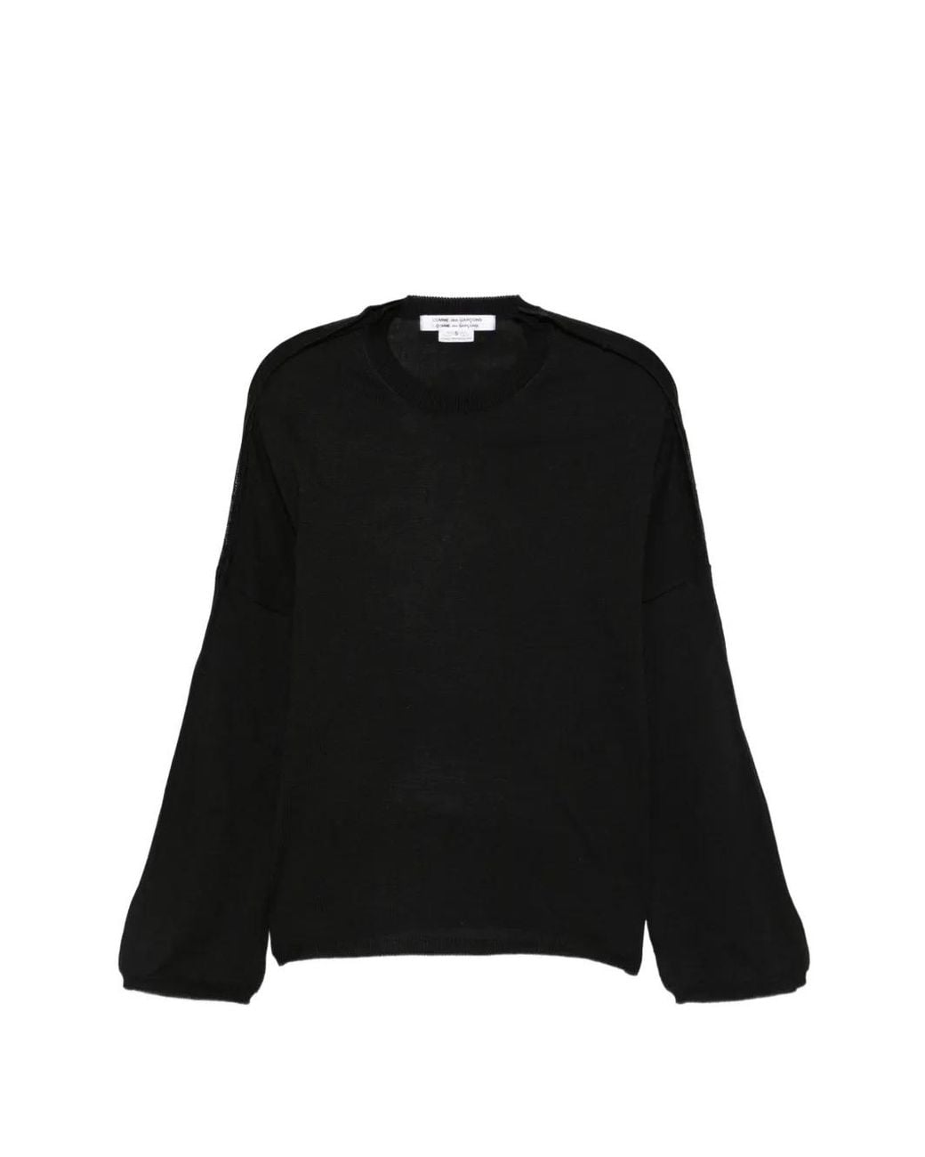 Comme des Garçons Black Crew-Neck Drop-Shoulder Sweater