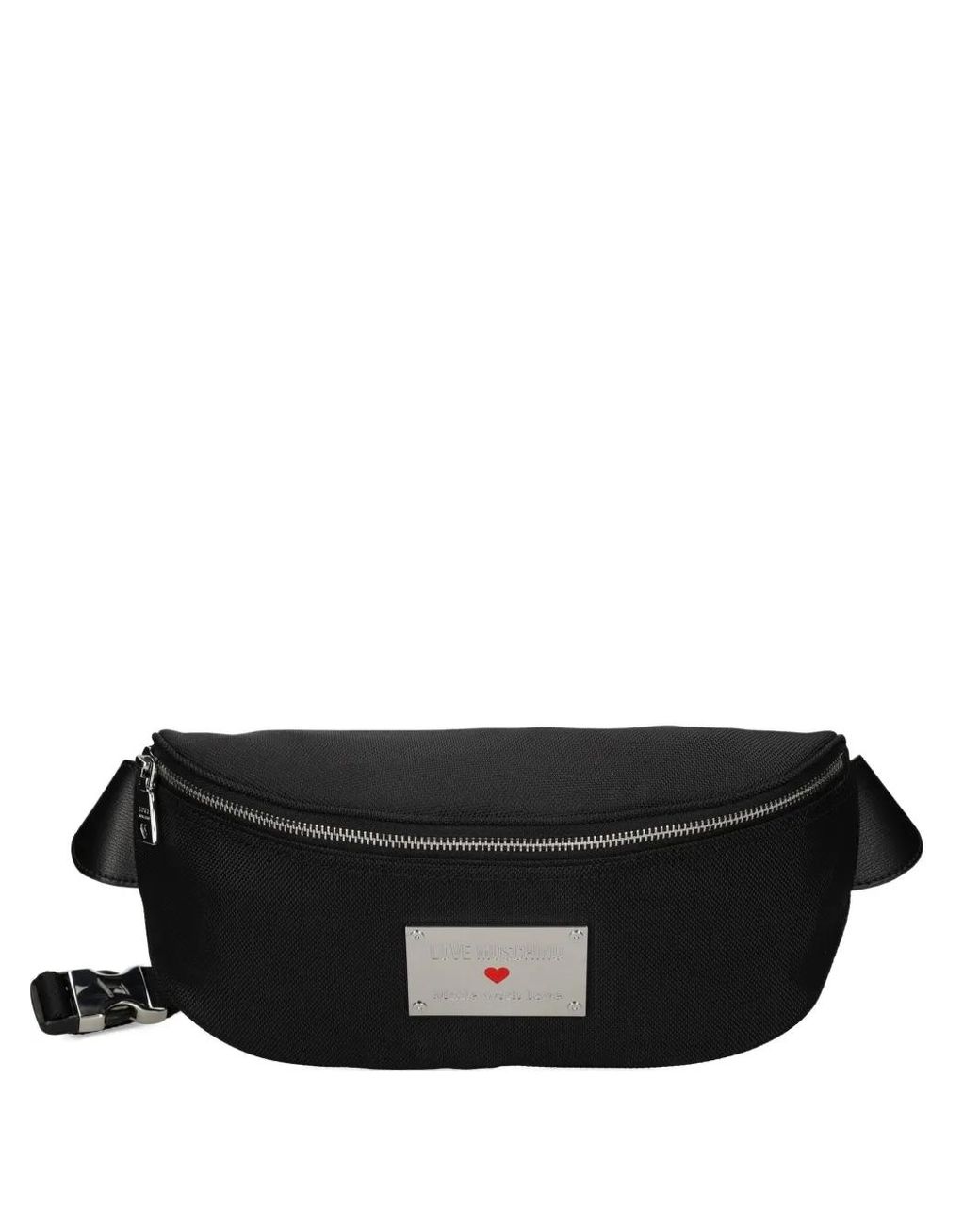 Love Moschino Black Logo-Plaque Belt Bag