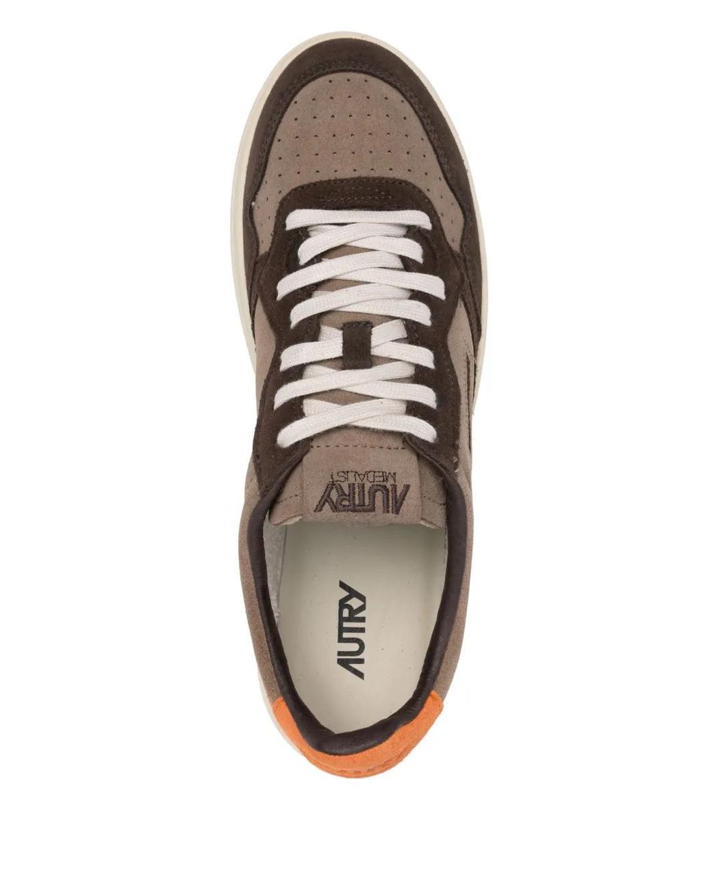 Autry Brown Coffee Low-Top Sneakers With Logo Patch for men