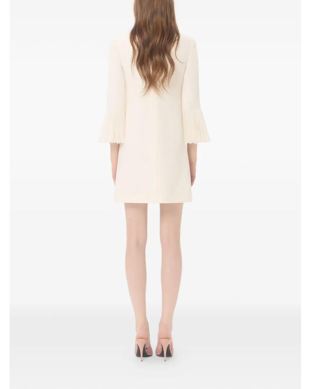 Valentino Garavani White Embroidered Crepe Couture Short Dress