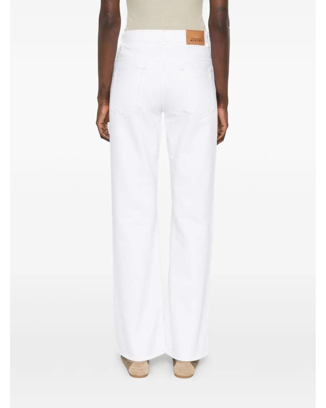Isabel Marant White Belvia Bootcut Denim Jeans