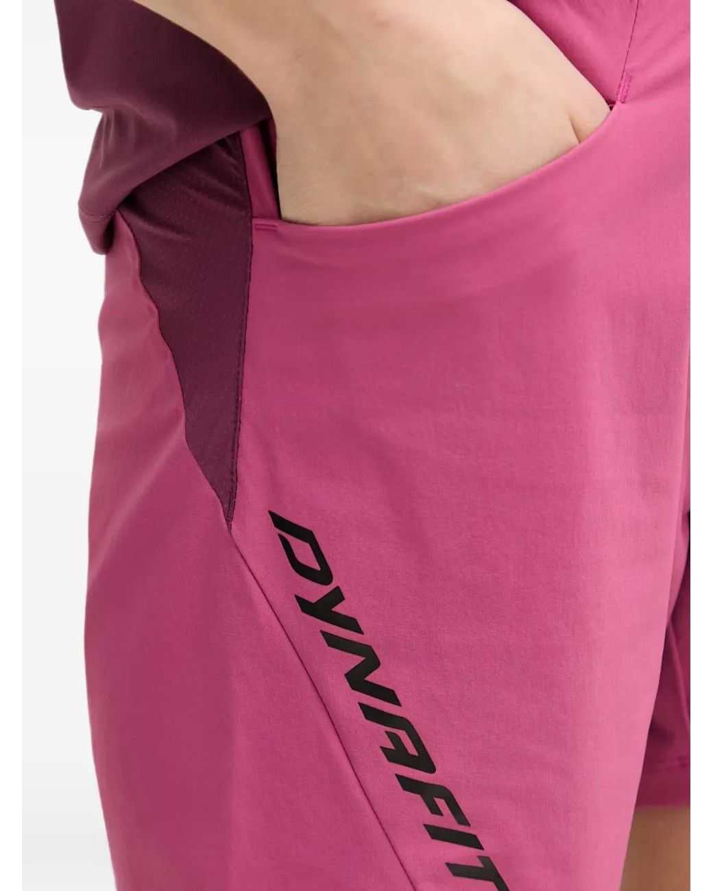 Dynafit Pink Logo-Print Elasticated-Waistband Mini Shorts