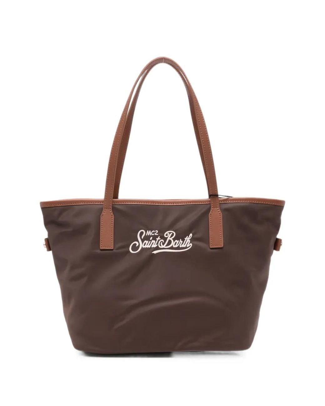 Mc2 Saint Barth Brown Mid City Logo-Embroidered Tote Bag