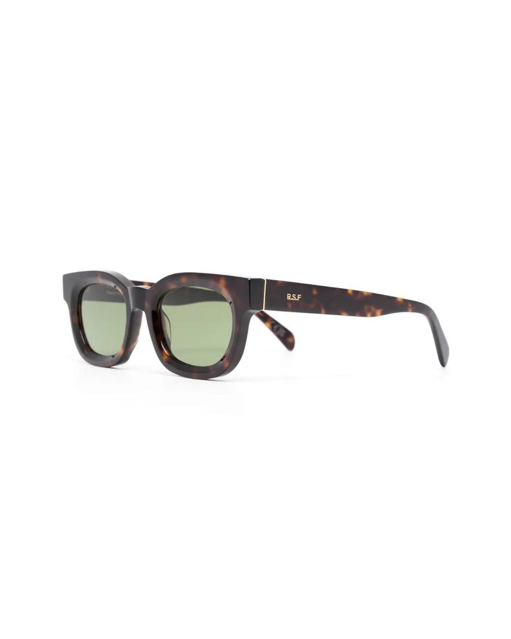 Retrosuperfuture Green Logo-Lettering Square-Frame Sunglasses