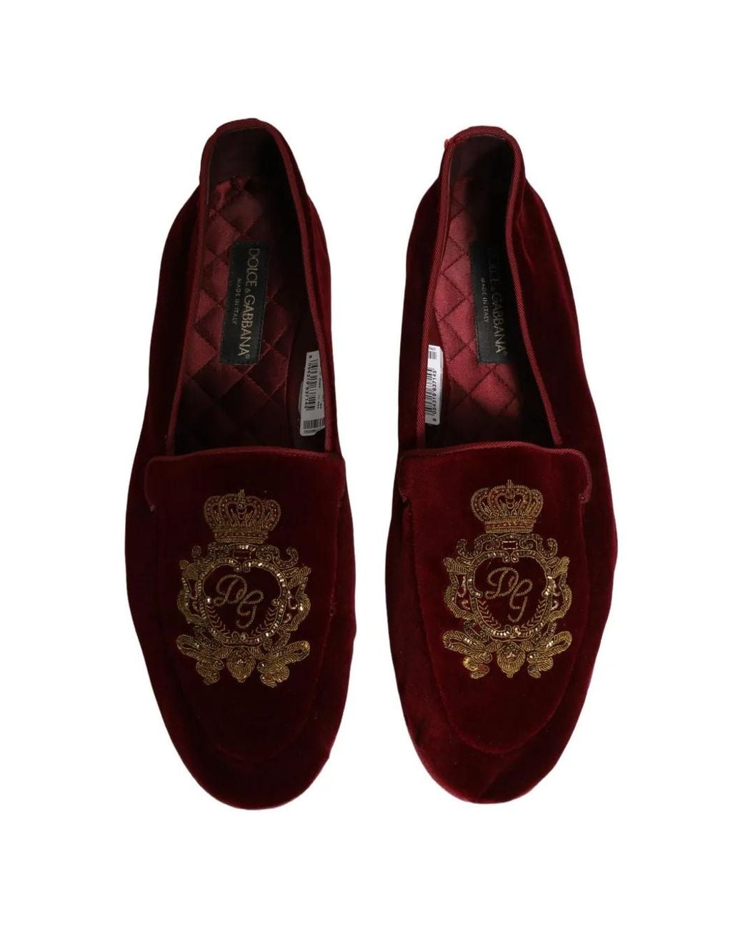 Dolce & Gabbana Crown-Embroidered Velvet Loafers for men