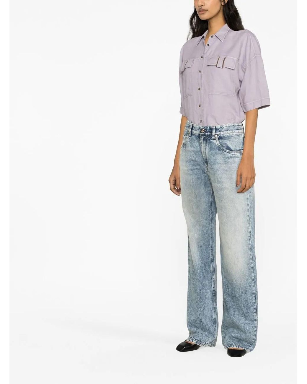 Brunello Cucinelli Blue Mid-rise Straight-leg Jeans