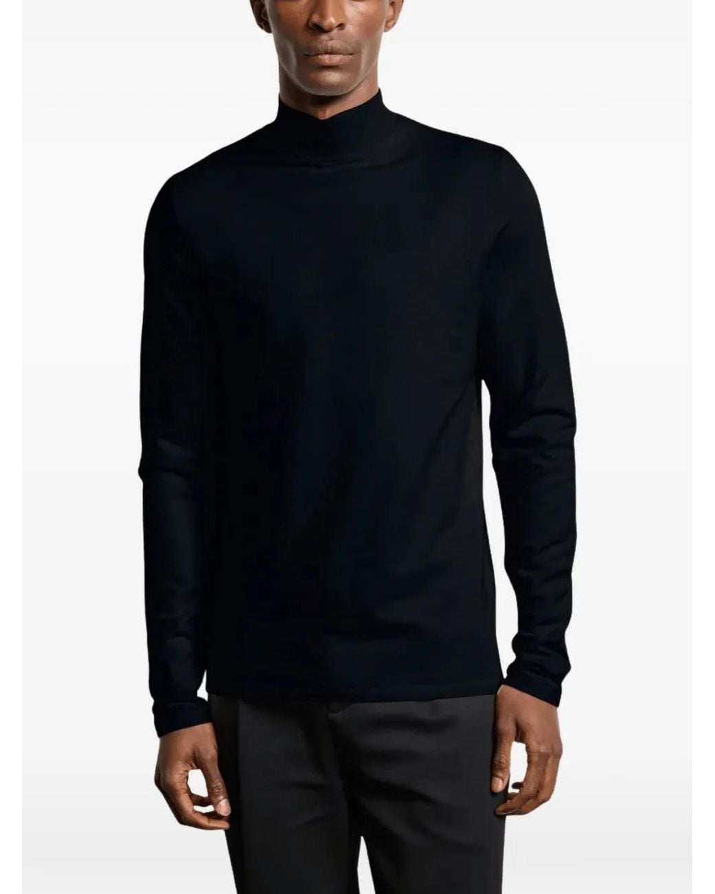 KIEFERMANN Blue High-Neck Long-Sleeve Sweater for men