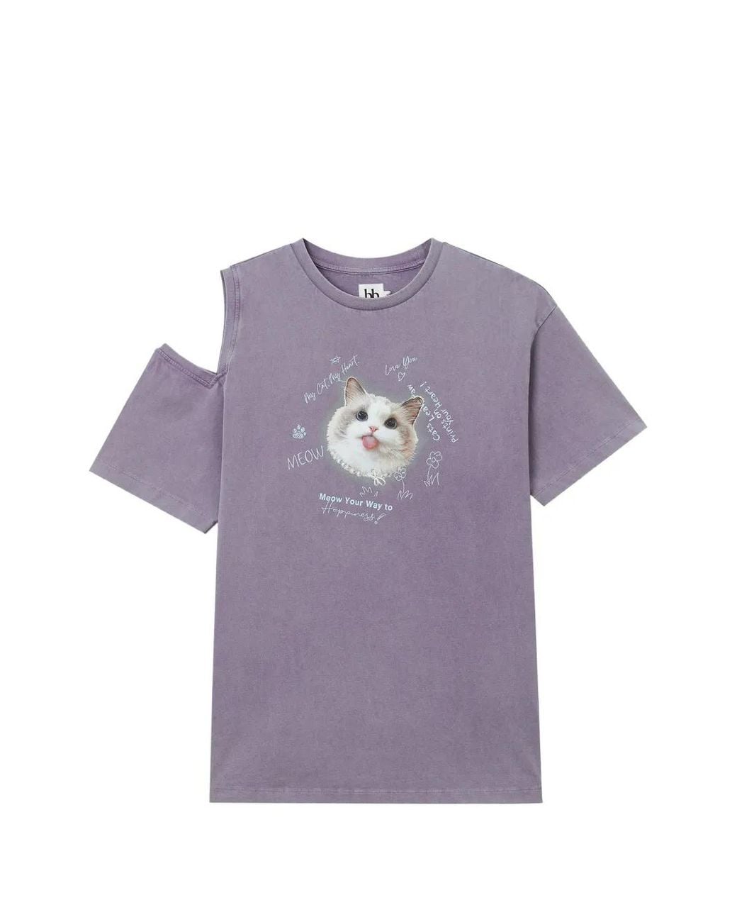 B+ AB Purple Printed T-Shirt