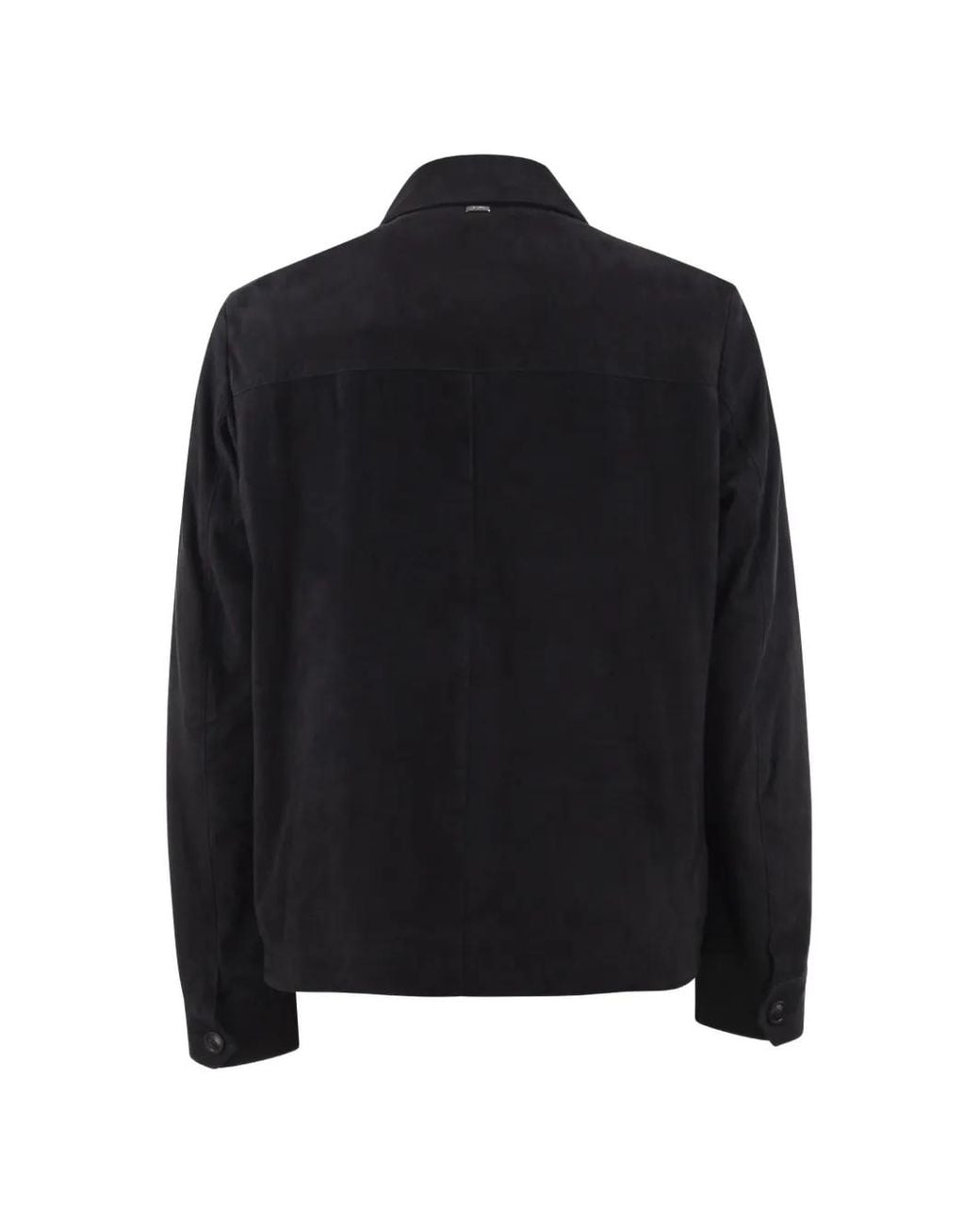 Herno Black Bottom-Down Suede Jacket for men