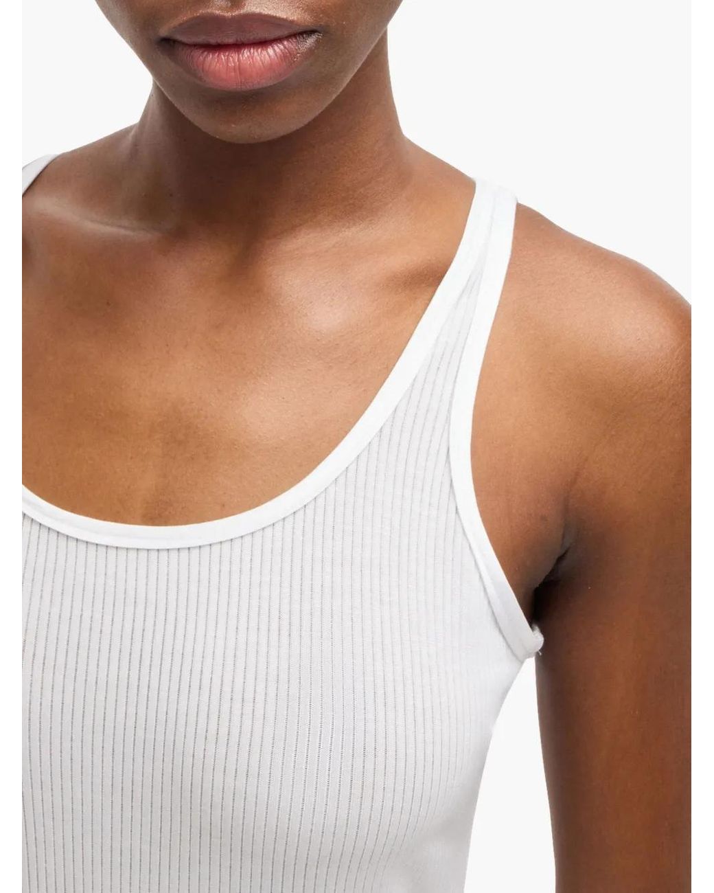 Boss White Ribbed Tank Top