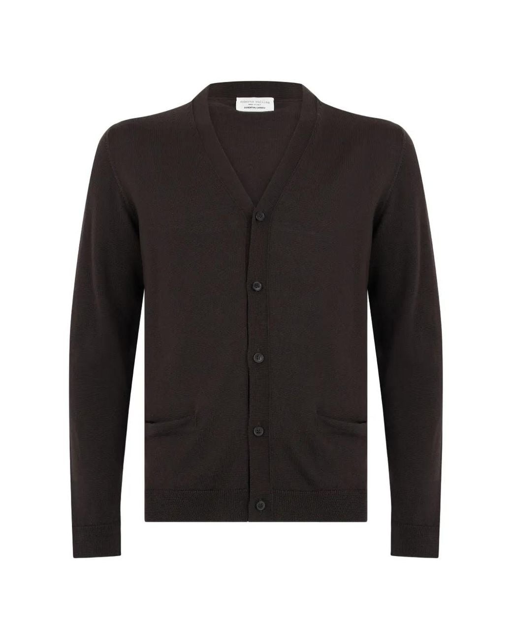 Roberto Collina Black Fine-Knit Button-Up Cardigan for men