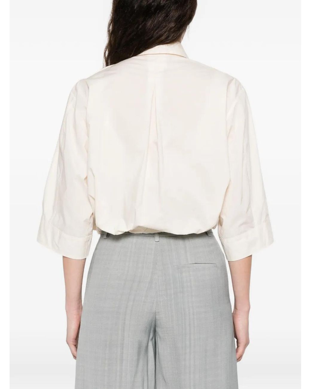 Forte_forte White Drawstring-Hem Shirt