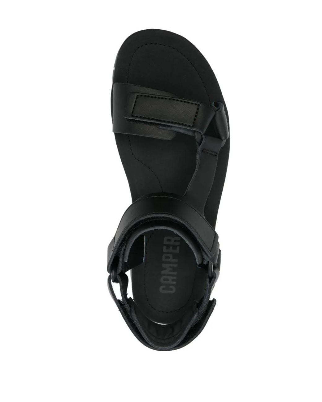 Camper Black Lasted Leather Sandals