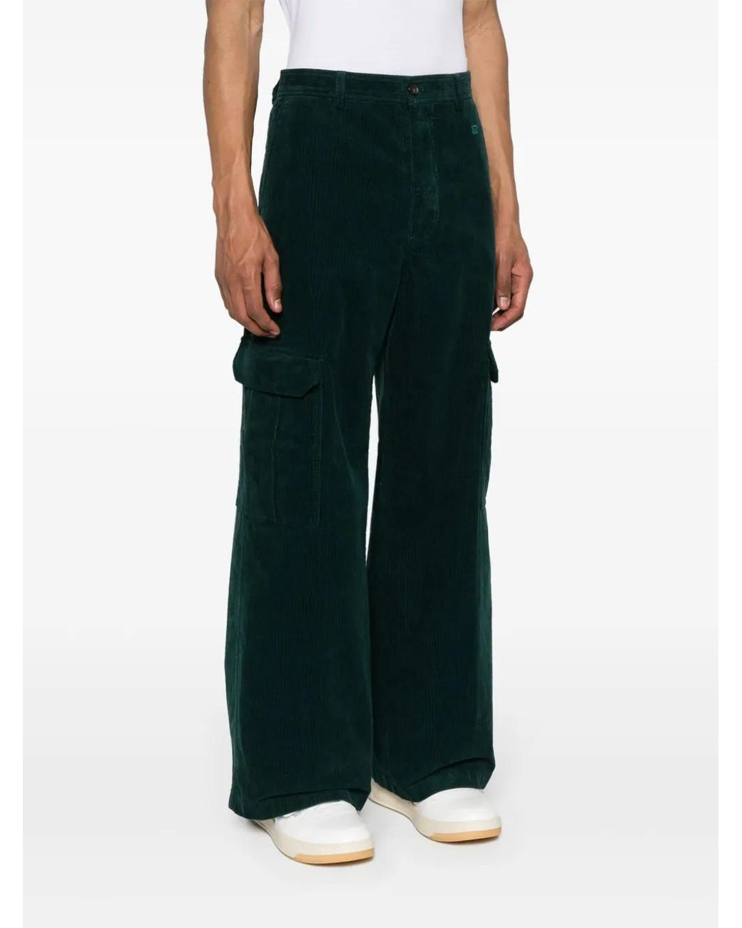 Acne Blue Cargo-Pockets Corduroy Trousers