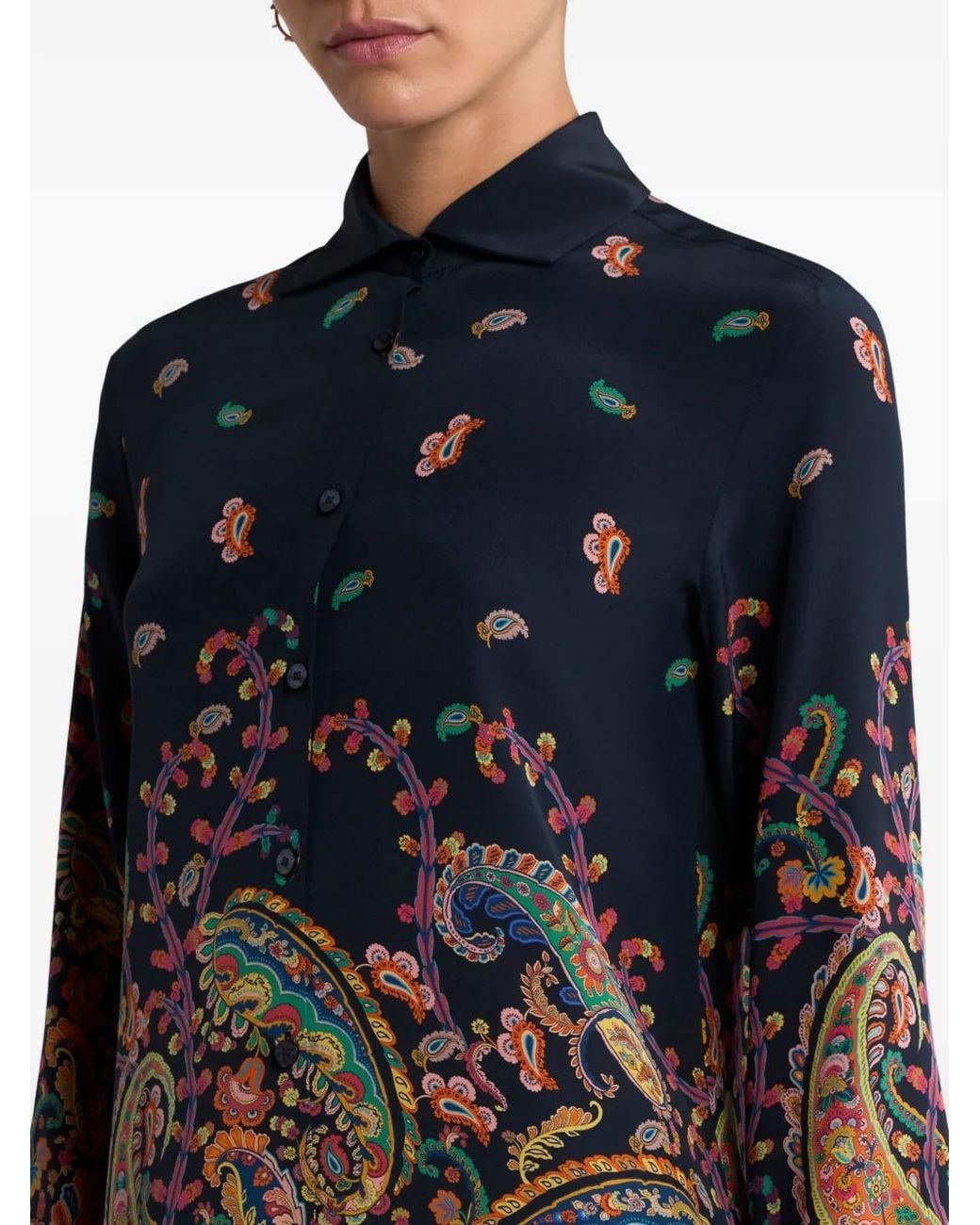 Etro Black Floral Paisley Printed Shirt