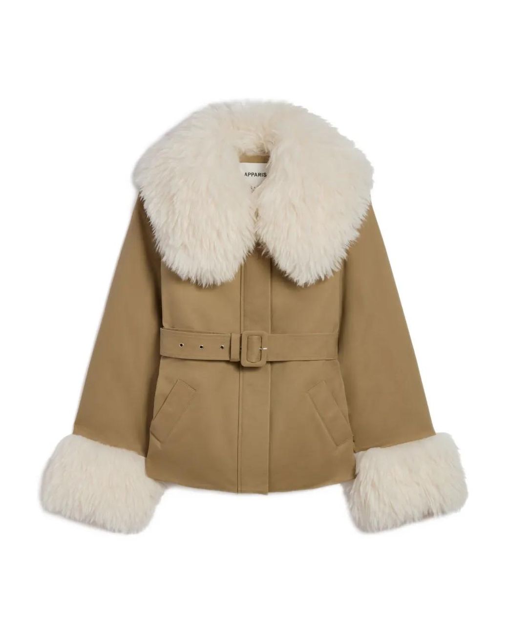 Chaqueta Parker Con Cinturón Apparis de color Natural