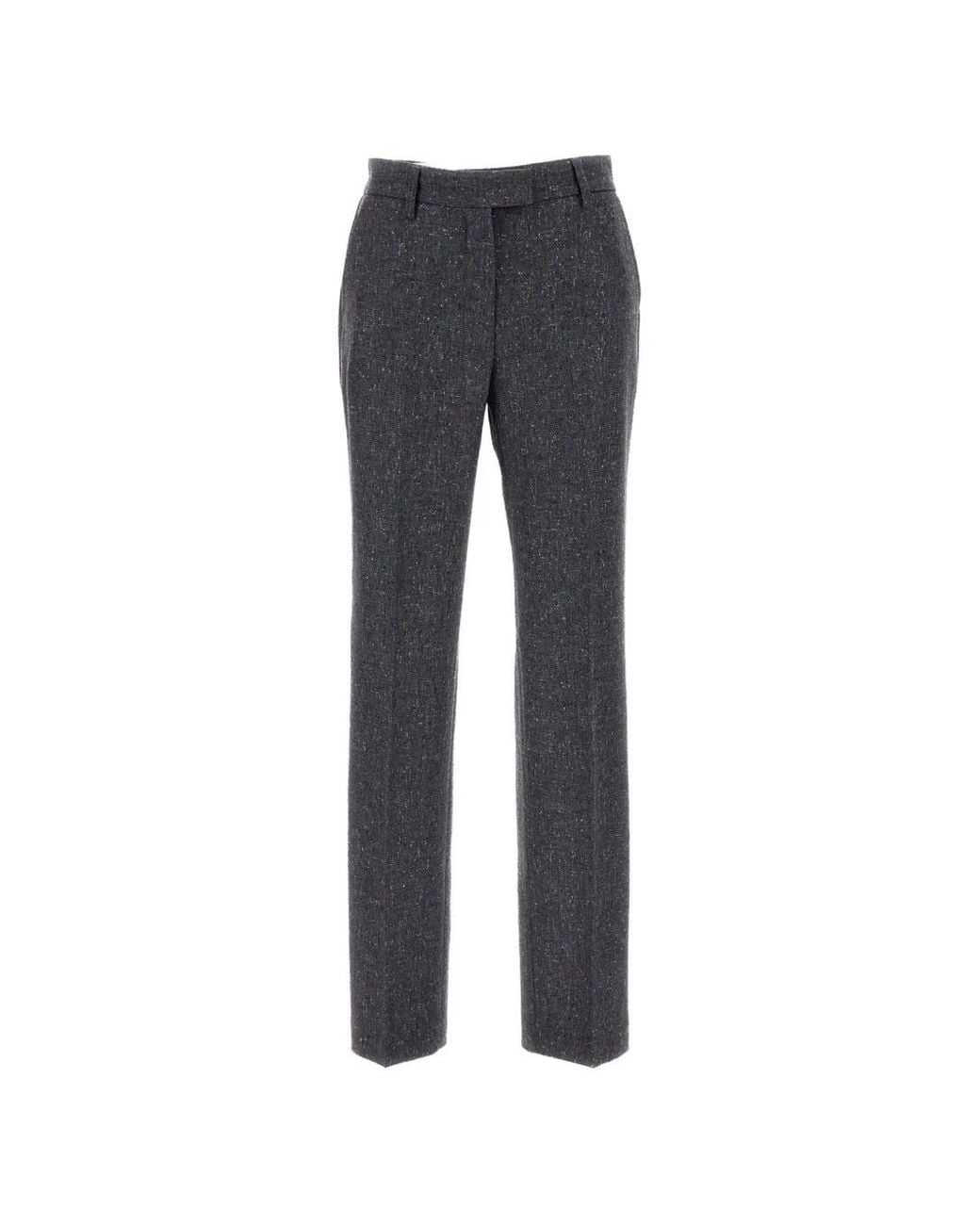 Alberto Biani Blue Tweed Straight-Leg Trousers
